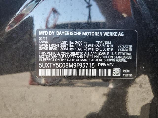 2021 BMW X3 XDRIVE30I 5UXTY5C08M9F95715