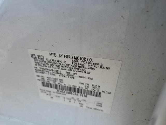 2016 FORD FLEX SE 2FMGK5B86GBA18810