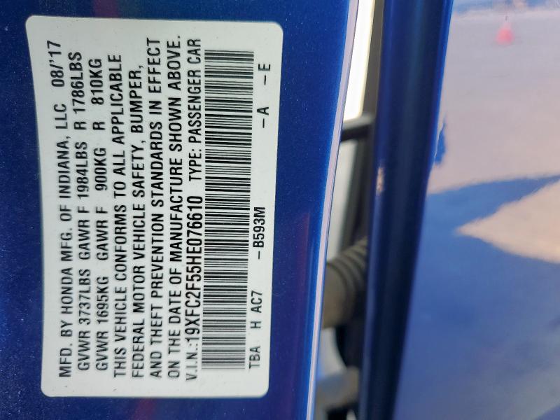 2017 HONDA CIVIC LX 19XFC2F55HE076610