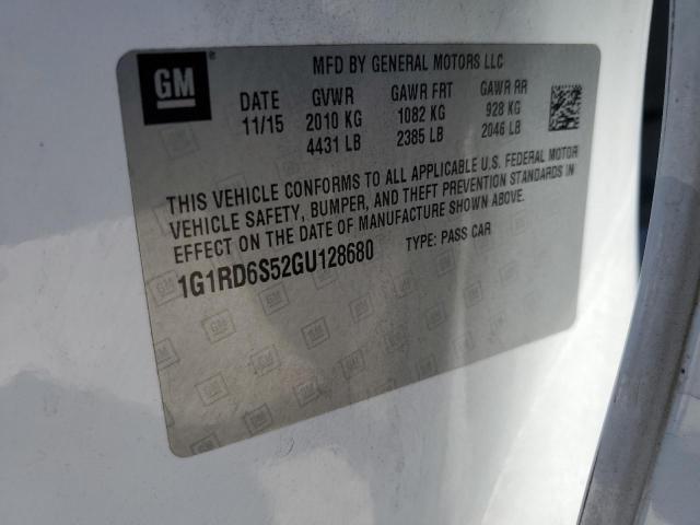 2016 CHEVROLET VOLT LTZ 1G1RD6S52GU128680