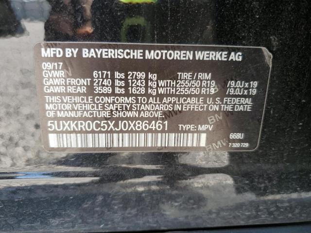 2018 BMW X5 XDRIVE3 5UXKR0C5XJ0X86461