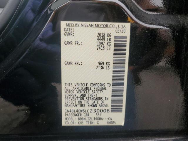 2020 NISSAN ALTIMA SL 1N4BL4EW6LC230008