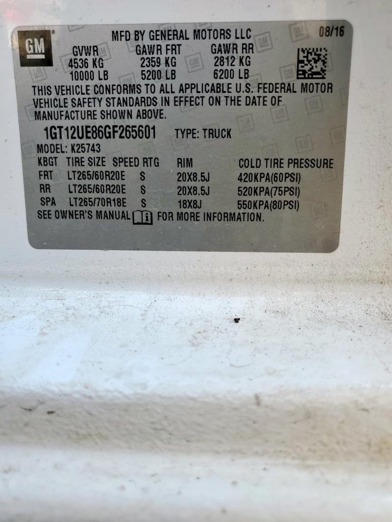 2016 GMC SIERRA K25 1GT12UE86GF265601