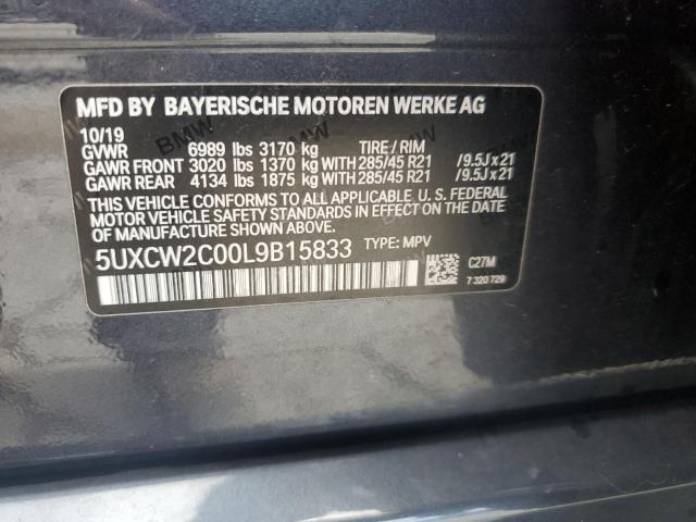 2020 BMW X7 XDRIVE40I 5UXCW2C00L9B15833