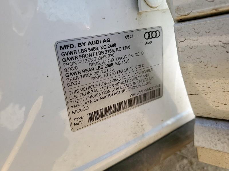 2021 AUDI Q5 SPORTBA WA15ABFY7M2113105