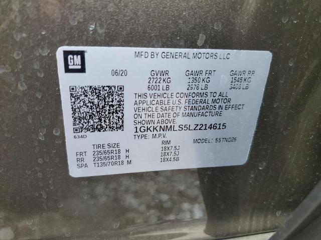 2020 GMC ACADIA SLT 1GKKNMLS5LZ214615
