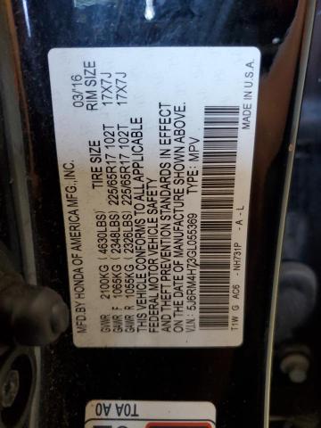 2016 HONDA CR-V EXL 5J6RM4H73GL055369
