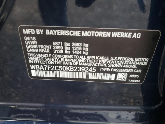 2019 BMW 750 XI WBA7F2C50KB239245