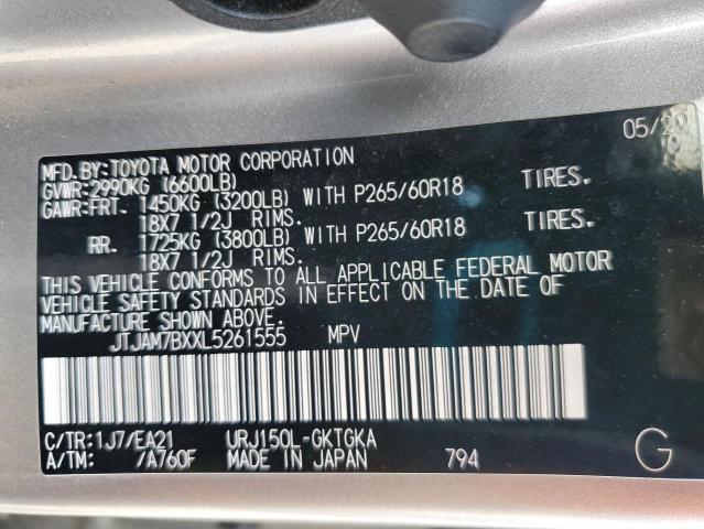 2020 LEXUS GX 460 PRE JTJAM7BXXL5261555