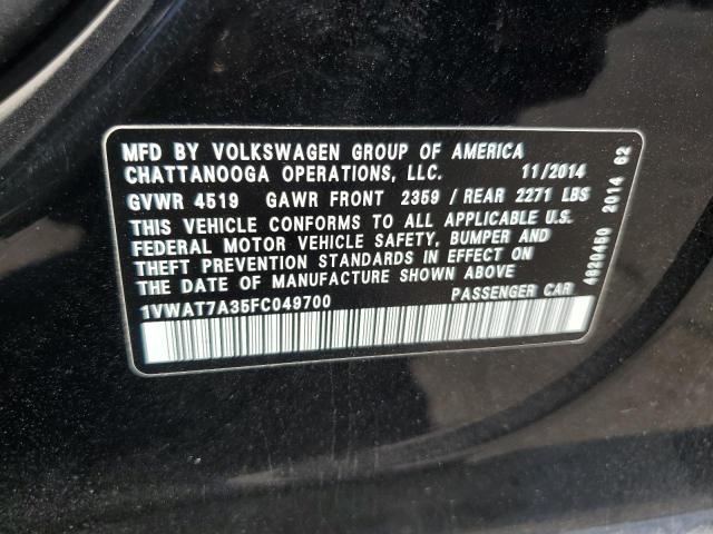 2015 VOLKSWAGEN PASSAT S - 1VWAT7A35FC049700
