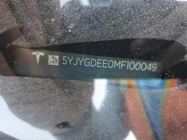 2021 TESLA MODEL Y 5YJYGDEE0MF100049