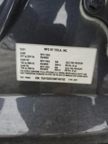 2022 TESLA MODEL Y 7SAYGDEE6NF340162