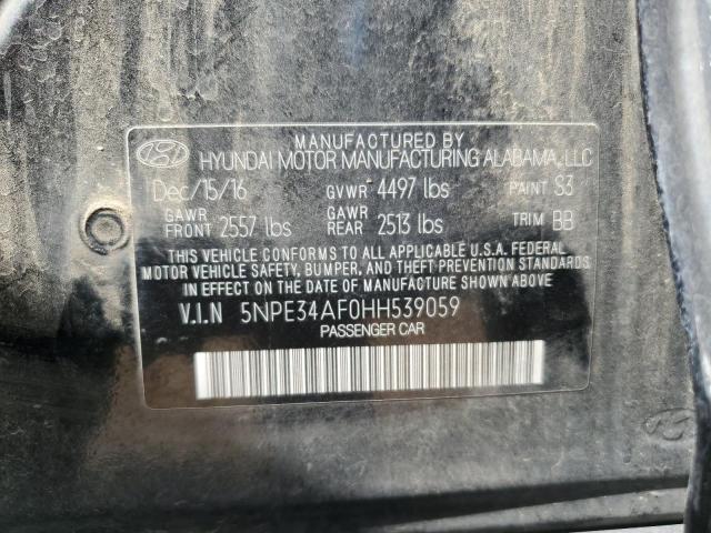 2017 HYUNDAI SONATA SPO 5NPE34AF0HH539059