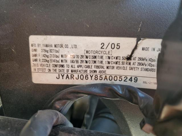 2005 YAMAHA YZFR6 L JYARJ06Y85A005249