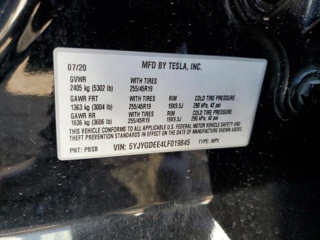 2020 TESLA MODEL Y 5YJYGDEE4LF019845