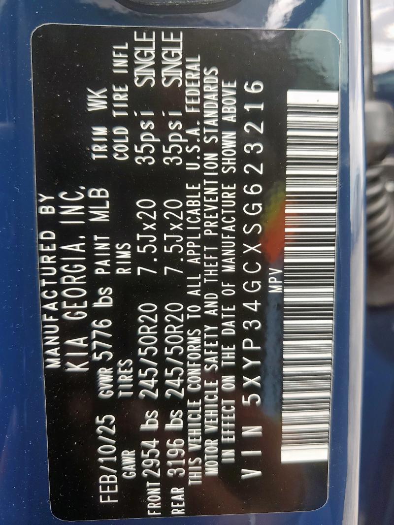 2025 KIA TELLURIDE 5XYP34GCXSG623216
