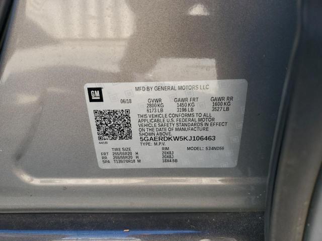2019 BUICK ENCLAVE AV 5GAERDKW5KJ106463