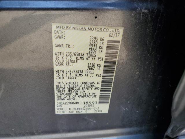 2017 NISSAN MURANO S - 5N1AZ2MH6HN138593
