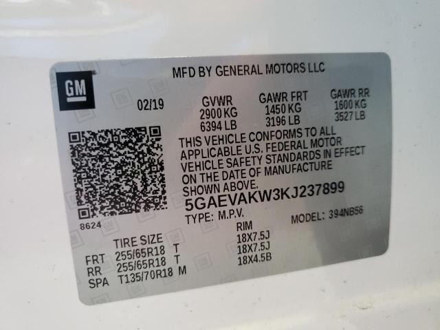 2019 BUICK ENCLAVE ES 5GAEVAKW3KJ237899