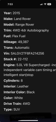 2015 LAND ROVER RANGE ROVE - SALGV2TF8FA214XXX
