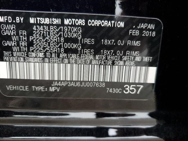 2018 MITSUBISHI OUTLANDER - JA4AP3AU6JU007638