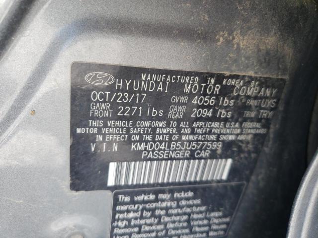 2018 HYUNDAI ELANTRA SP KMHD04LB5JU577599