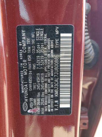 2018 HYUNDAI TUCSON SPO KM8J3CAL7JU800886