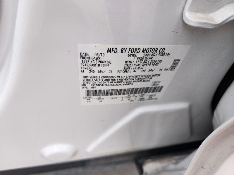 2013 FORD EDGE - 2FMDK3JC3DBC84875