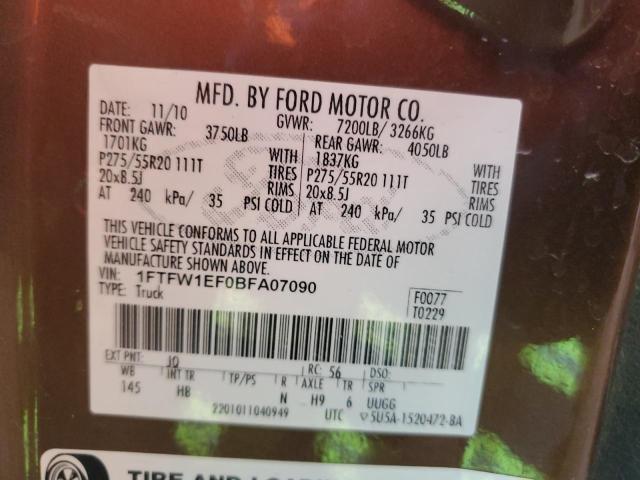2011 FORD F150 SUPER - 1FTFW1EF0BFA07090