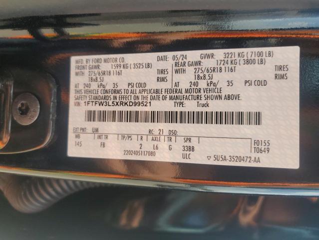 2024 FORD F150 XLT 1FTFW3L5XRKD99521