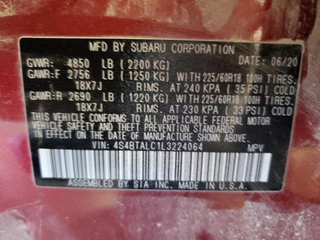 2020 SUBARU OUTBACK LI 4S4BTALC1L3224064