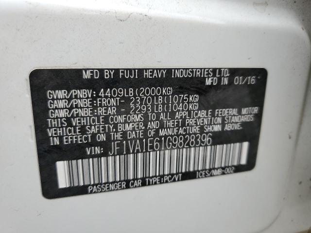 2016 SUBARU WRX PREMIUM JF1VA1E61G9828396