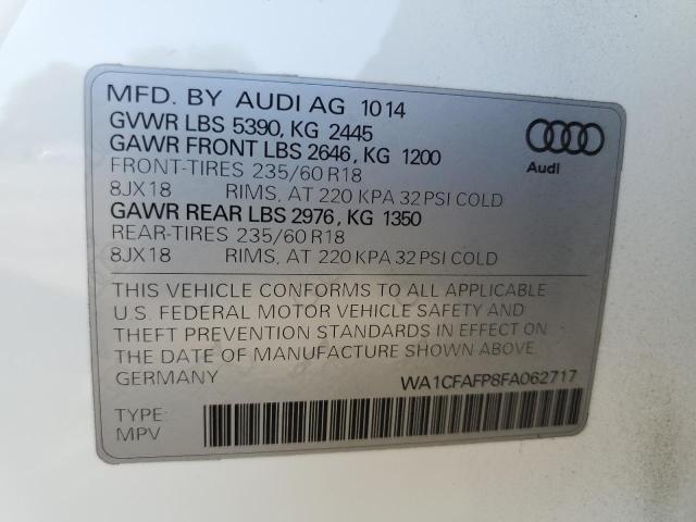 2015 AUDI Q5 PREMIUM WA1CFAFP8FA062717