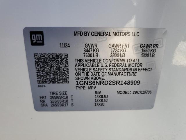 2025 CHEVROLET TAHOE K150 1GNS6NRD2SR148909