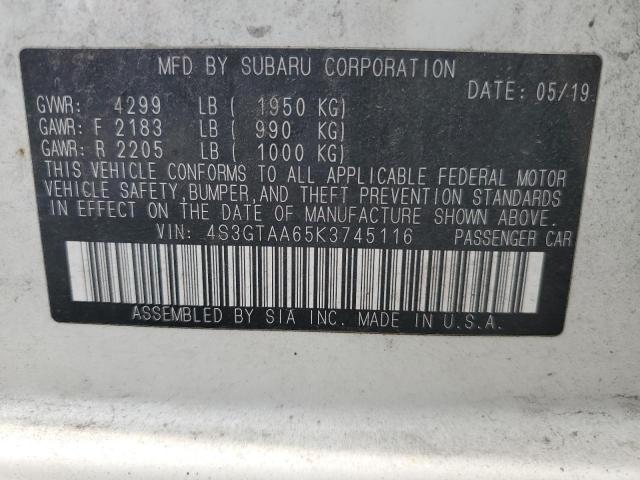 2019 SUBARU IMPREZA 4S3GTAA65K3745116