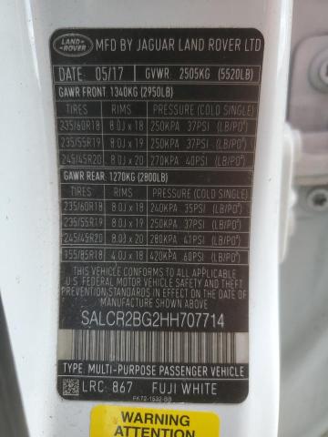 2017 LAND ROVER DISCOVERY SALCR2BG2HH707714