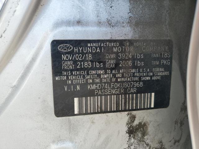 2019 HYUNDAI ELANTRA SE KMHD74LF0KU807968