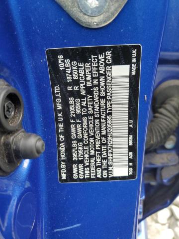 2017 HONDA CIVIC LX SHHFK7H29HU205895