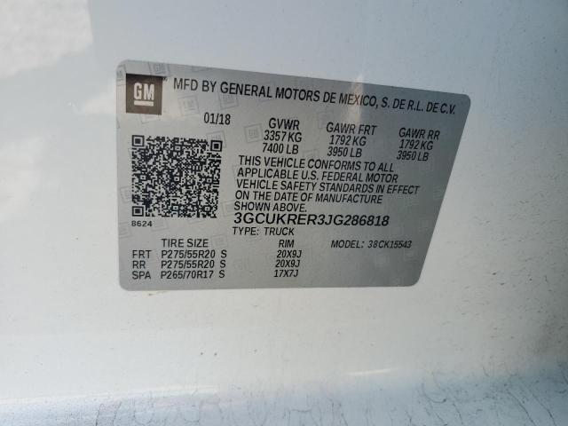 2018 CHEVROLET SILVERADO K1500 LT 3GCUKRER3JG286818