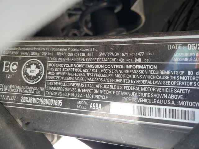 2011 CAN-AM SPYDER ROADSTER RTS 2BXJBWC19BV001895