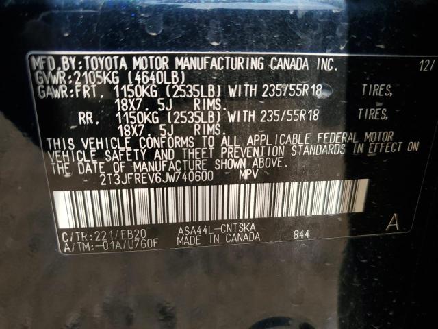 2018 TOYOTA RAV4 SE 2T3JFREV6JW740600
