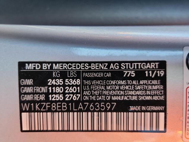 2020 MERCEDES-BENZ E 350 4MAT W1KZF8EB1LA763597