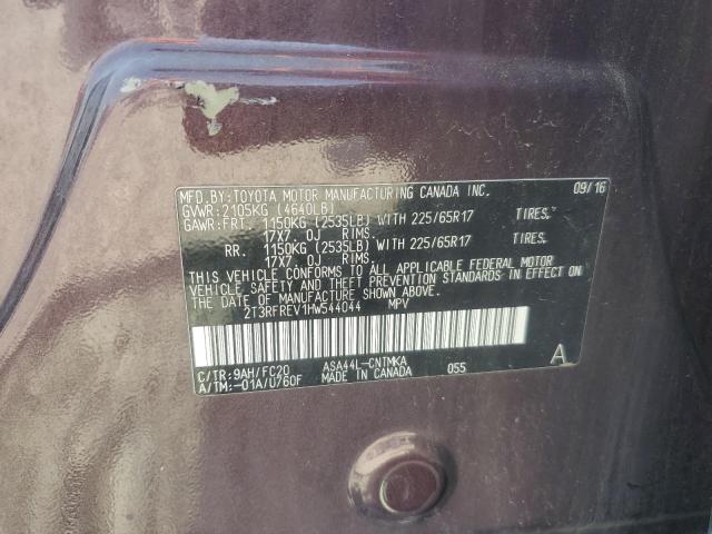 2017 TOYOTA RAV4 XLE - 2T3RFREV1HW544044