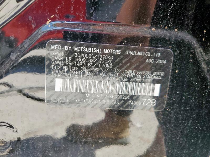2024 MITSUBISHI MIRAGE ES ML32AUHJ7RH026204