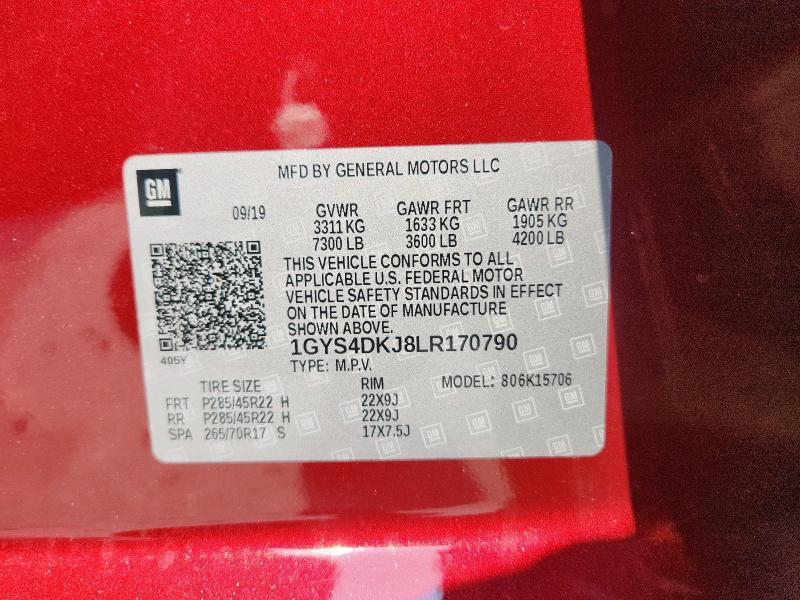 2020 CADILLAC ESCALADE P 1GYS4DKJ8LR170790