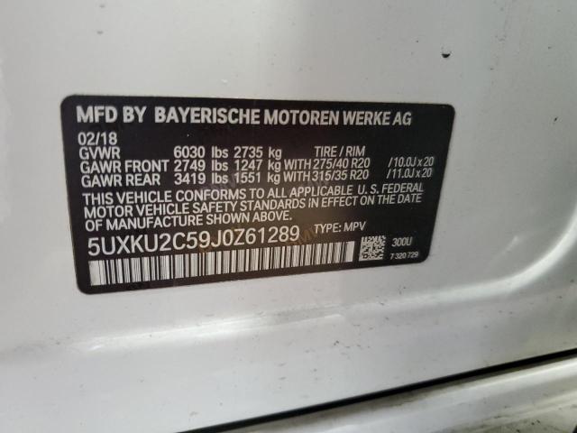 2018 BMW X6 XDRIVE3 5UXKU2C59J0Z61289