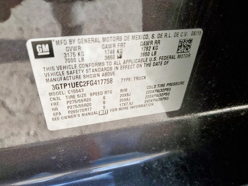 2015 GMC SIERRA C15 3GTP1UEC2FG417758