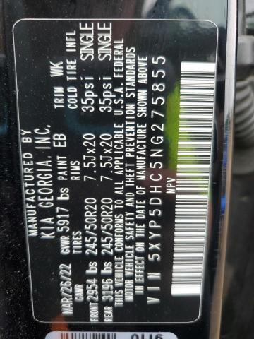 2022 KIA TELLURIDE 5XYP5DHC5NG275855