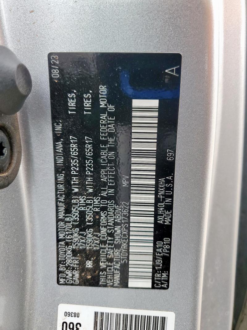 2023 TOYOTA SIENNA XLE 5TDYRKECXPS173622