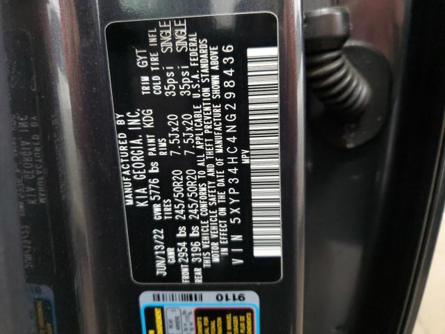 2022 KIA TELLURIDE 5XYP34HC4NG298436